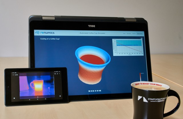 Digitaler Zwilling einer Kaffetasse zur Veranschaulichung der Renumics-Technologie